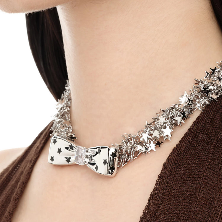 Star Polka Dot Bowknot Necklace