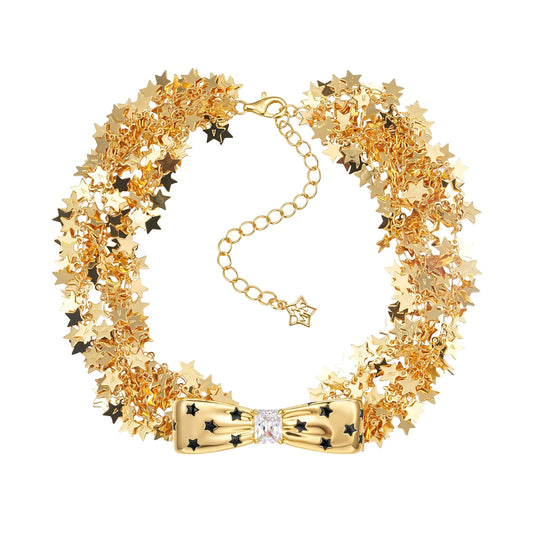 Star Polka Dot Bowknot Necklace