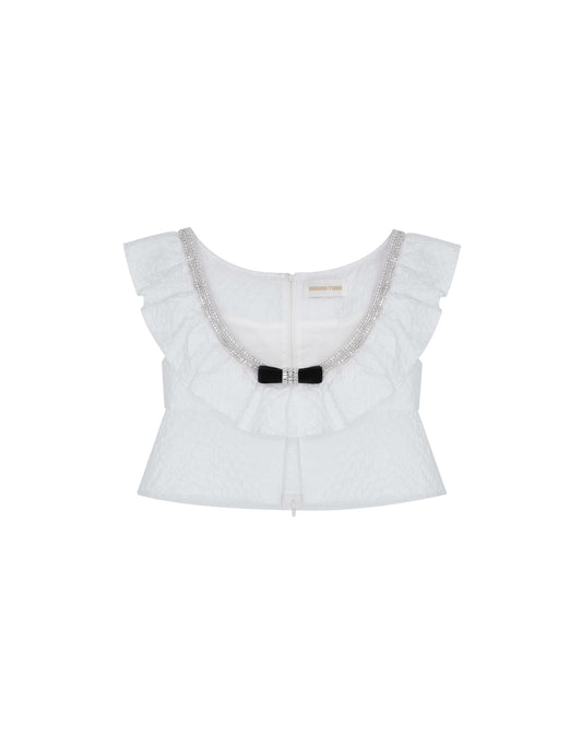 White Ruffled Tank Top