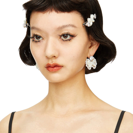 YVMIN X SHUSHUTONG / Double Jeweled Sculpture Bowknot Hair Clip