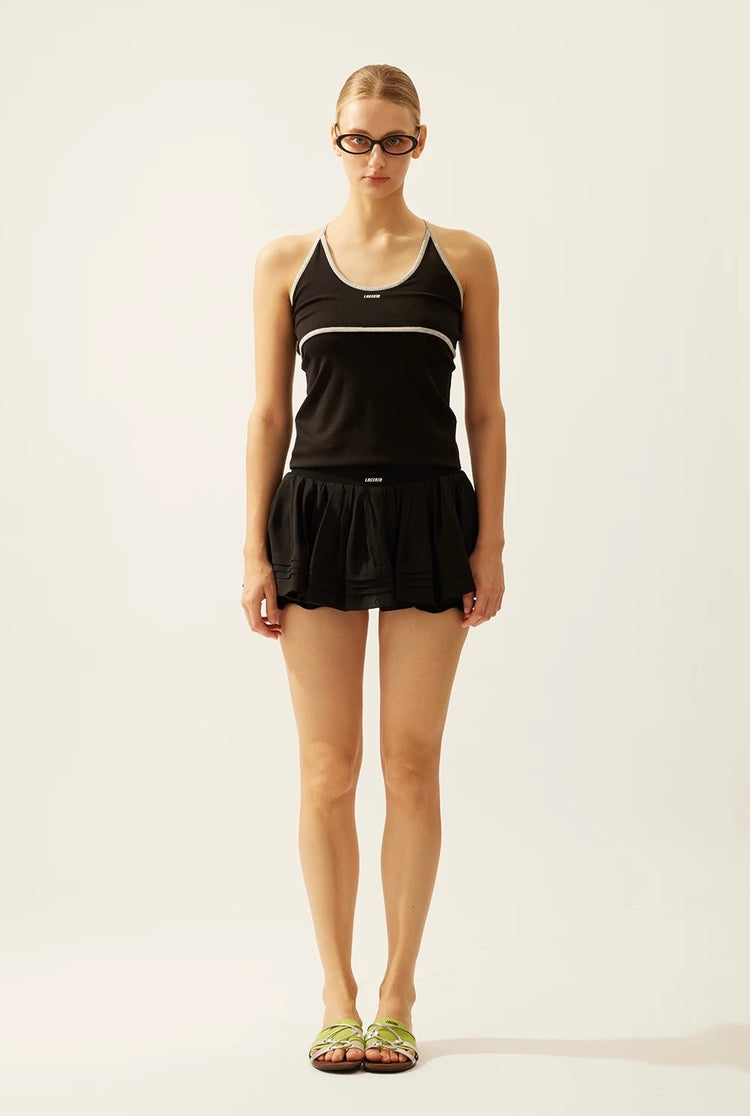 Slightly Sheer High-waisted A-line Skort