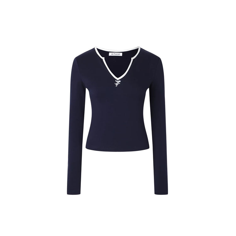 V-neck Comfortable Long-sleeve Top