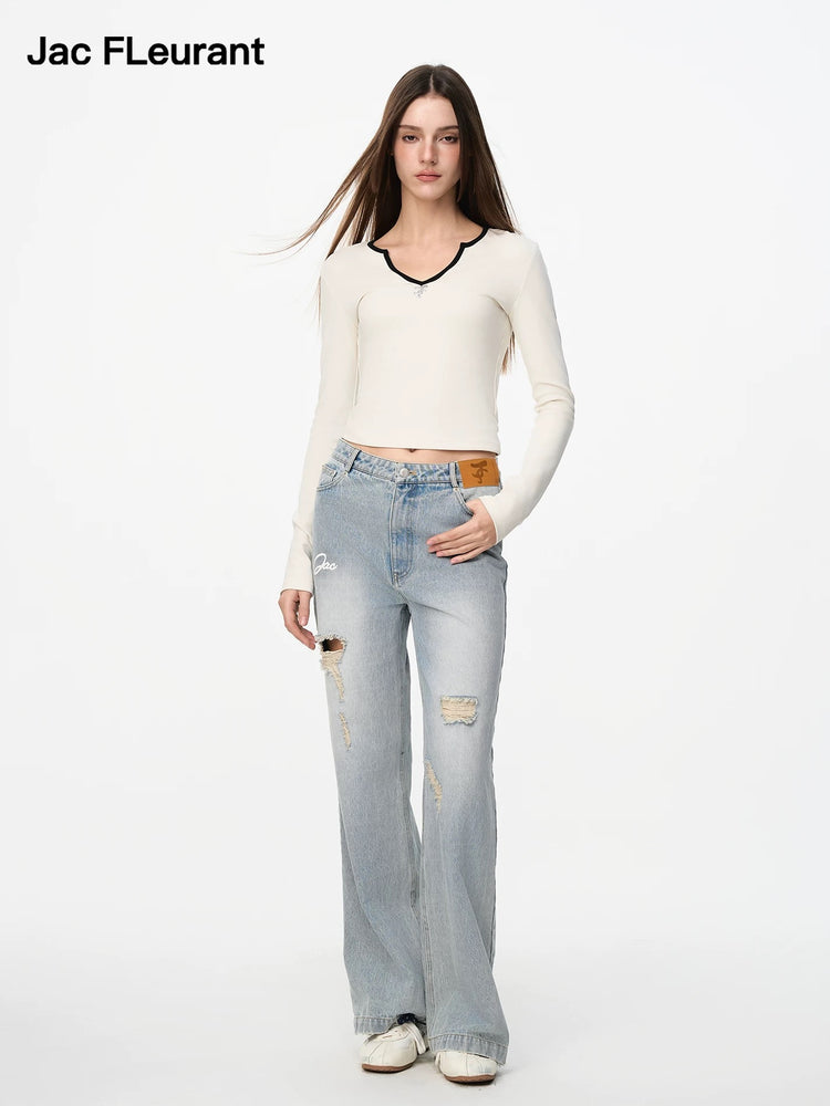 V-neck Comfortable Long-sleeve Top