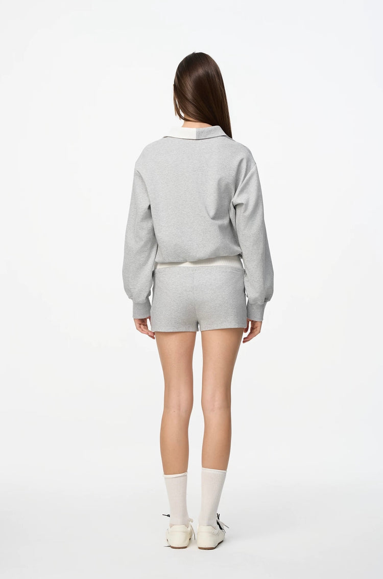 Polo Collar Color-block Sweatshirt