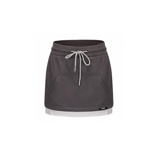 Drawstring Deconstructed Pocket Casual Skirt
