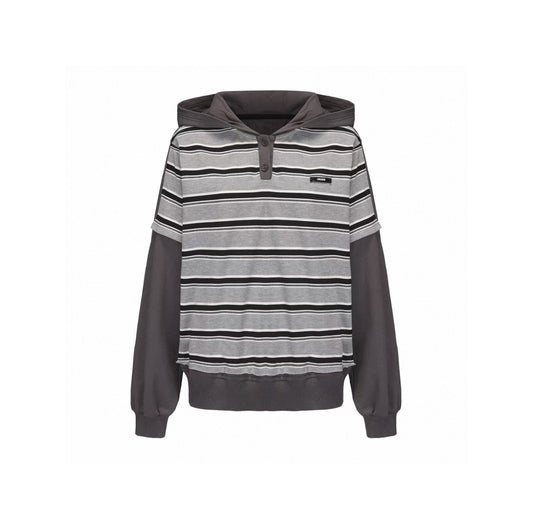 Striped Polo Hoodie