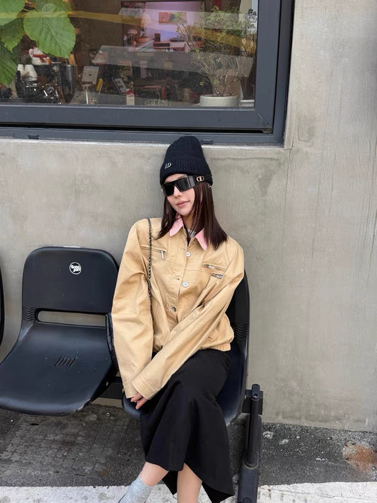 Color-Block Corduroy Jacket