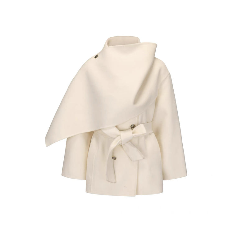 Shawl Double-faced Wool Short Coat