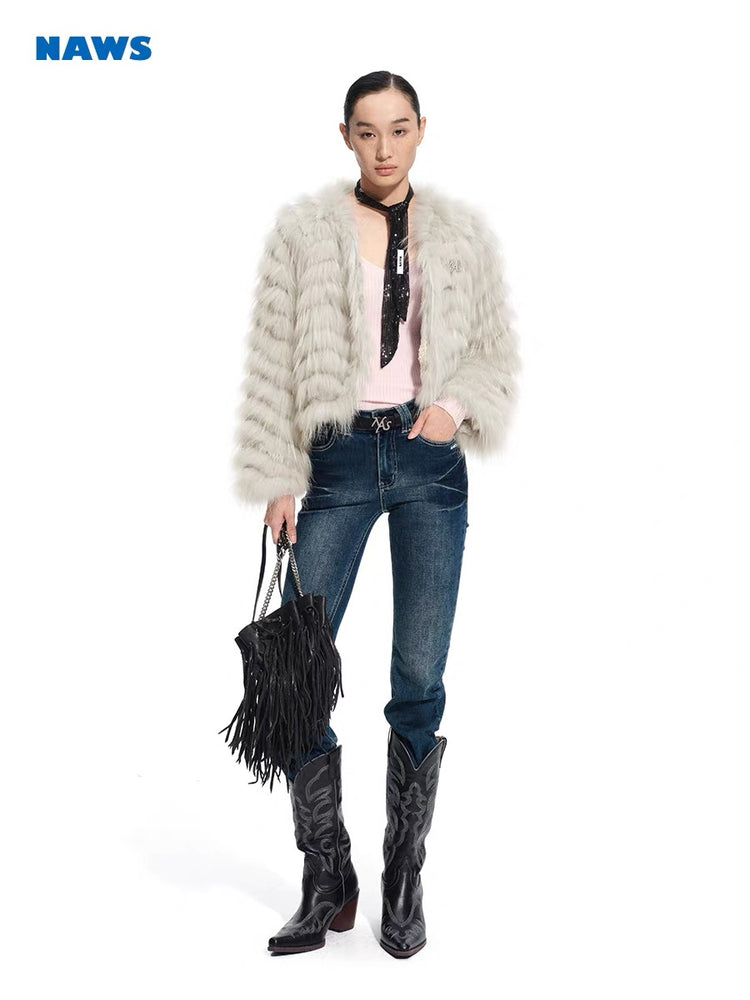 Bordeaux Faux Fur Coat