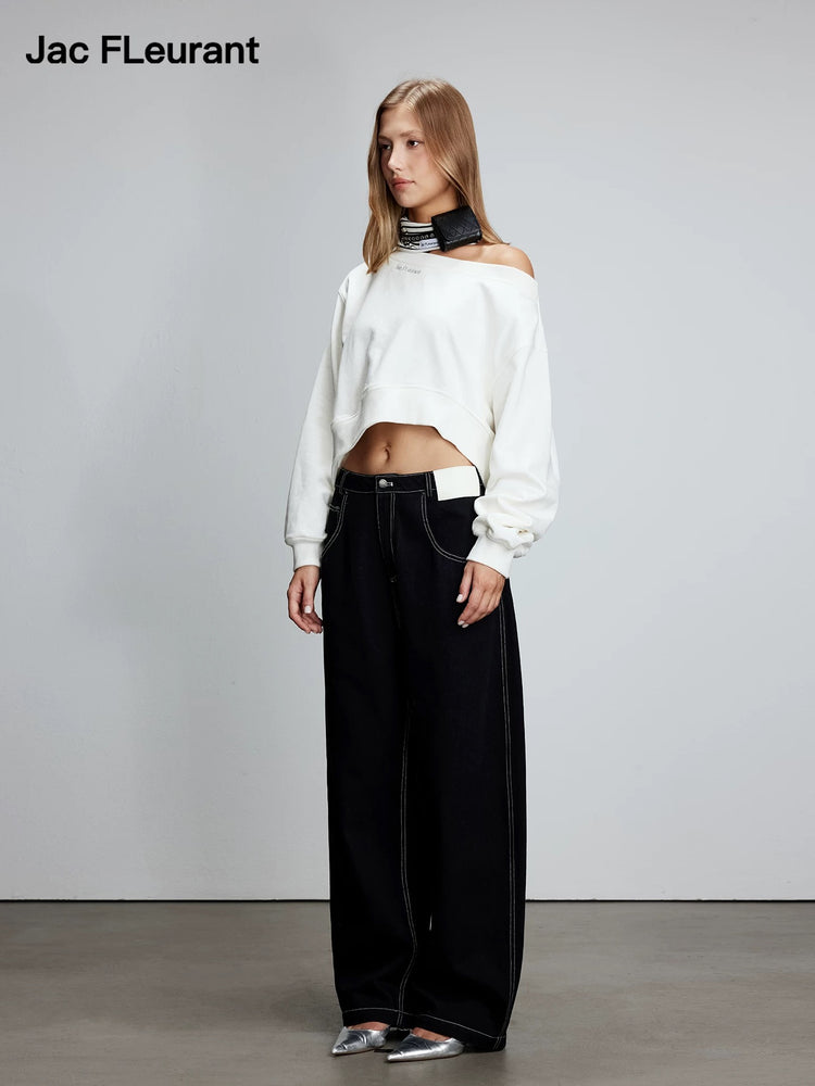 Irregular Off-Shoulder Hoodie