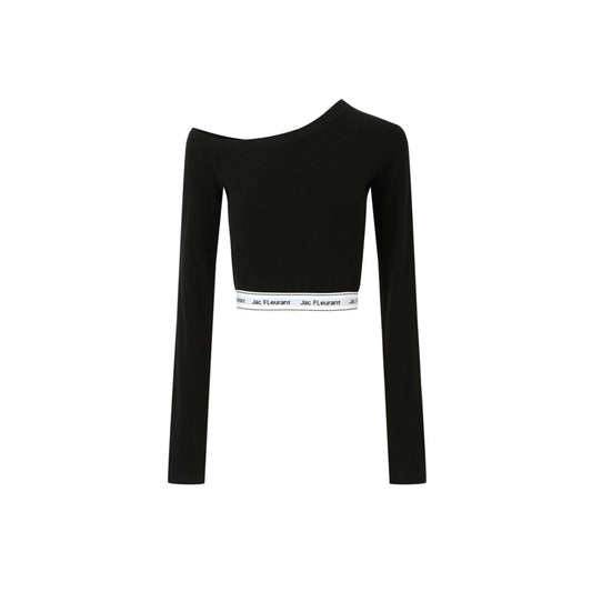 Elastic Band slope Shoulder Short Top