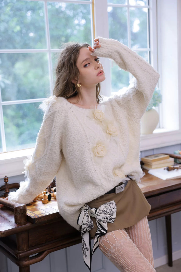 Bow-Knot Silk Scarf Skirt