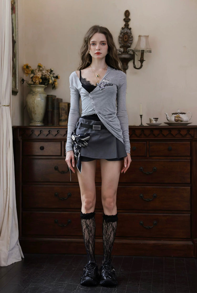 Bow-Knot Silk Scarf Skirt
