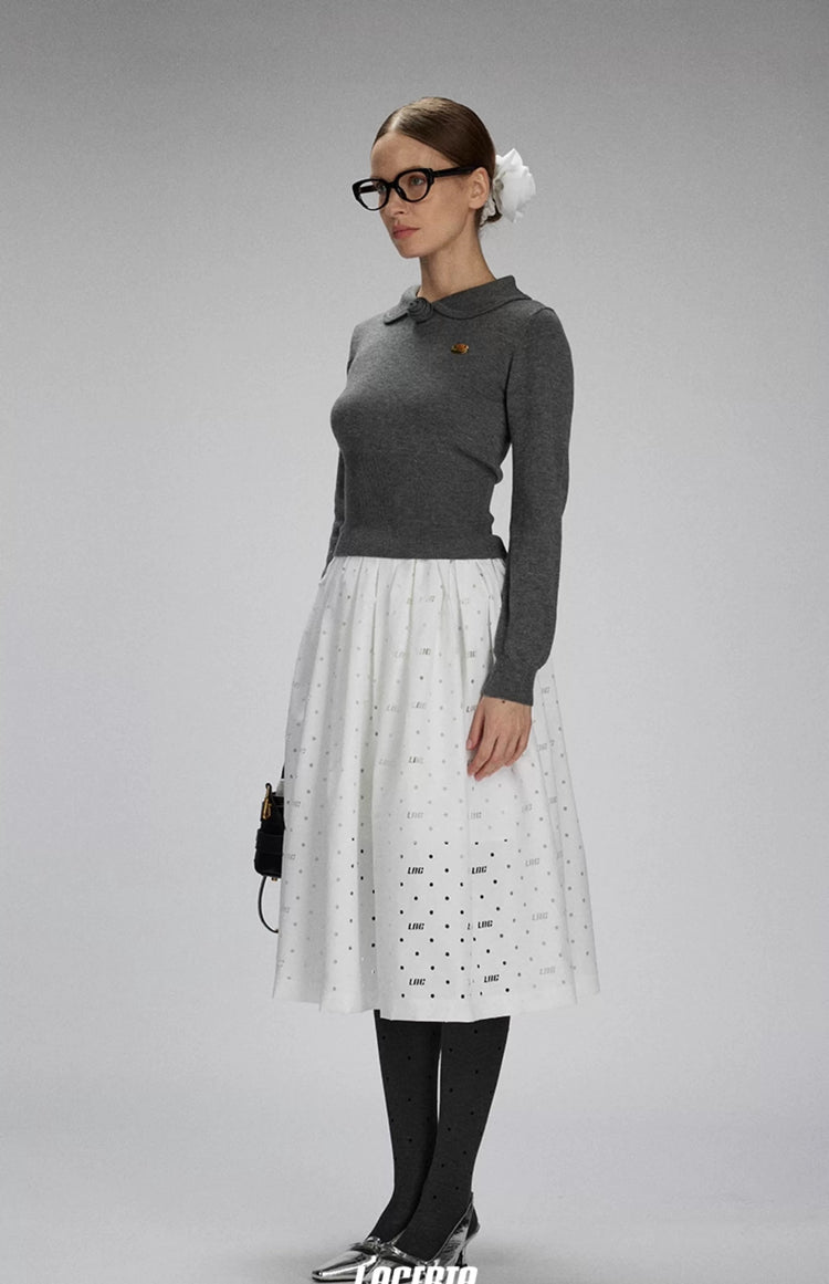 Peter Pan Collar Rose Details Blouse