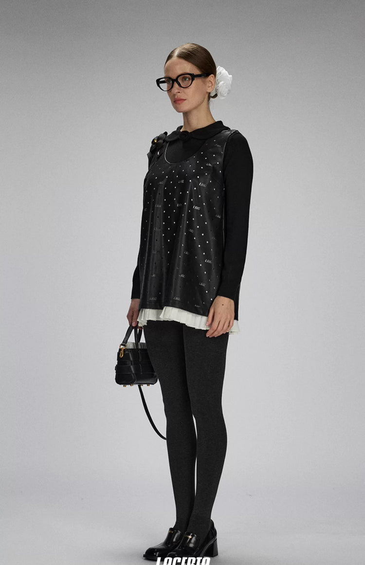 Peter Pan Collar Rose Details Blouse