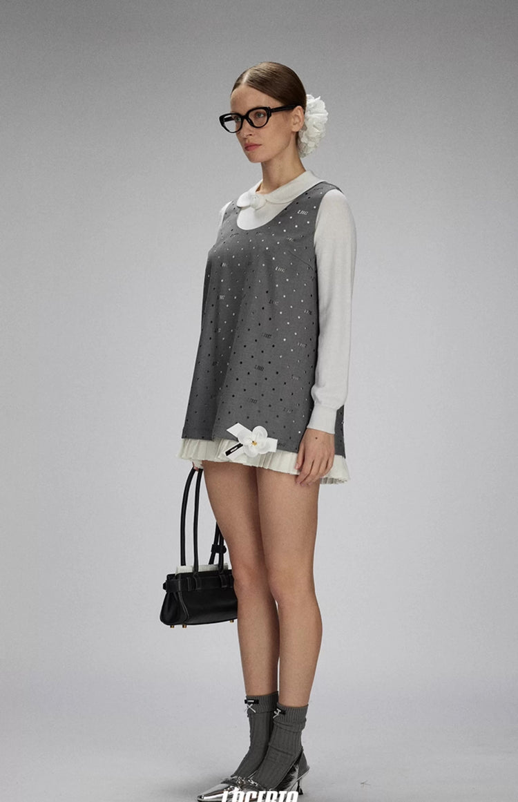 Peter Pan Collar Rose Details Blouse