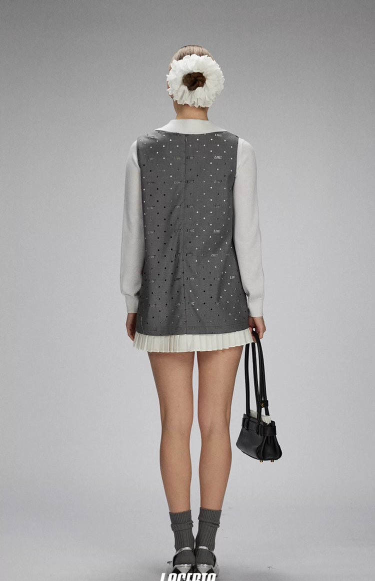 Peter Pan Collar Rose Details Blouse