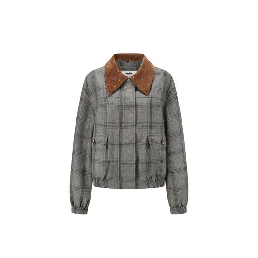 Vintage Plaid Rhinestone Jacket