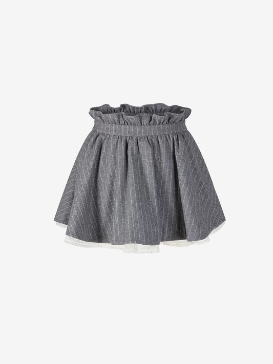 Lace Patchwork Striped Skirt