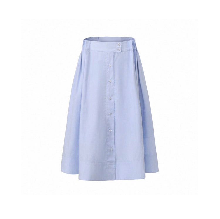 Preppy Elastic Waist Midi Skirt