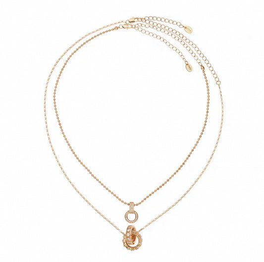 Interlock Duo – Double Ring Layered Necklace