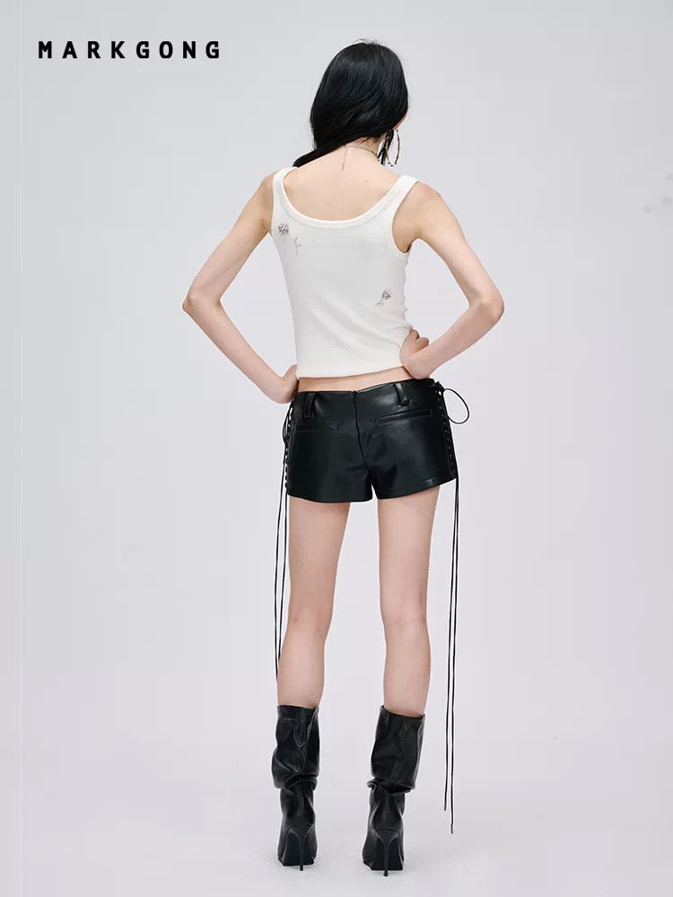 Minimalist Beaded Vest Top