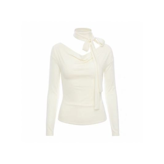 Ribbon Knit Off-Shoulder Base Top