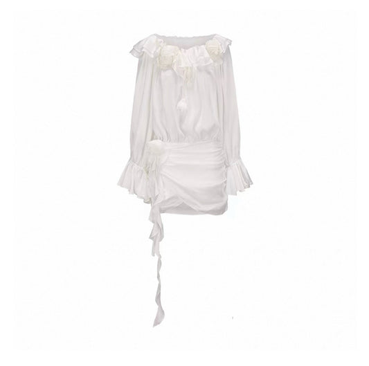 Flowers Off-shoulder Bodycon Dress