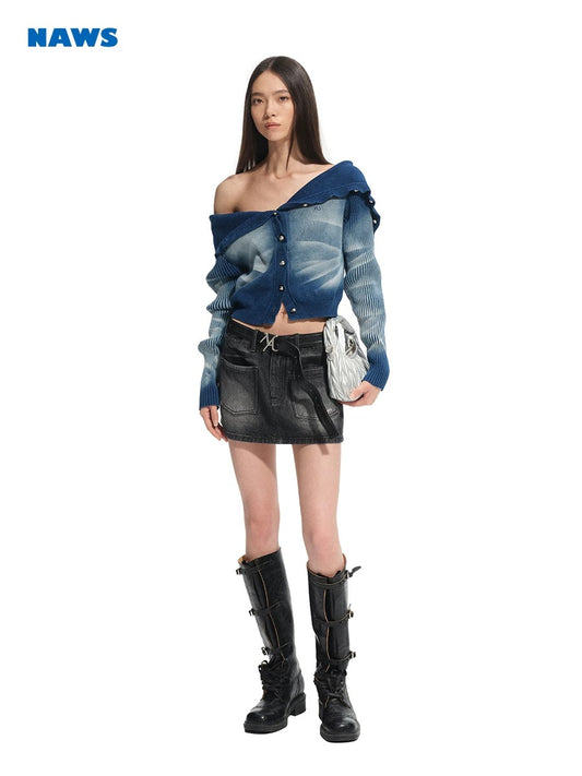 Haute Couture Denim Volcano Cardigan