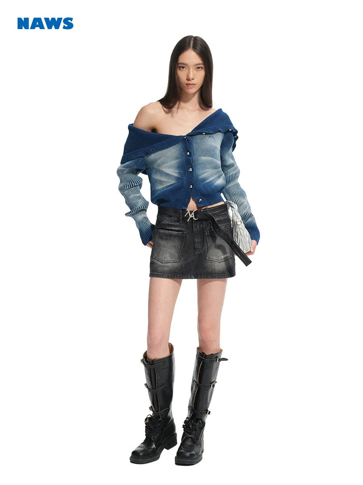 Haute Couture Denim Volcano Cardigan