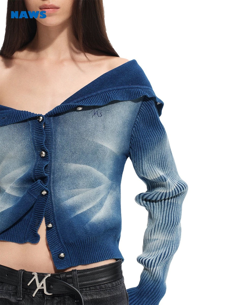 Haute Couture Denim Volcano Cardigan