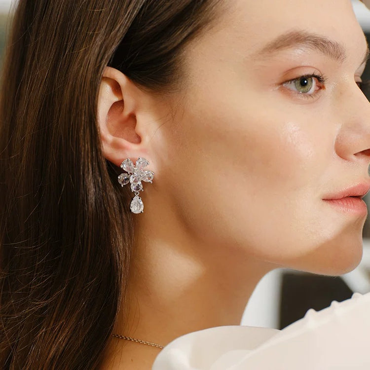 Crystal Flower Earrings