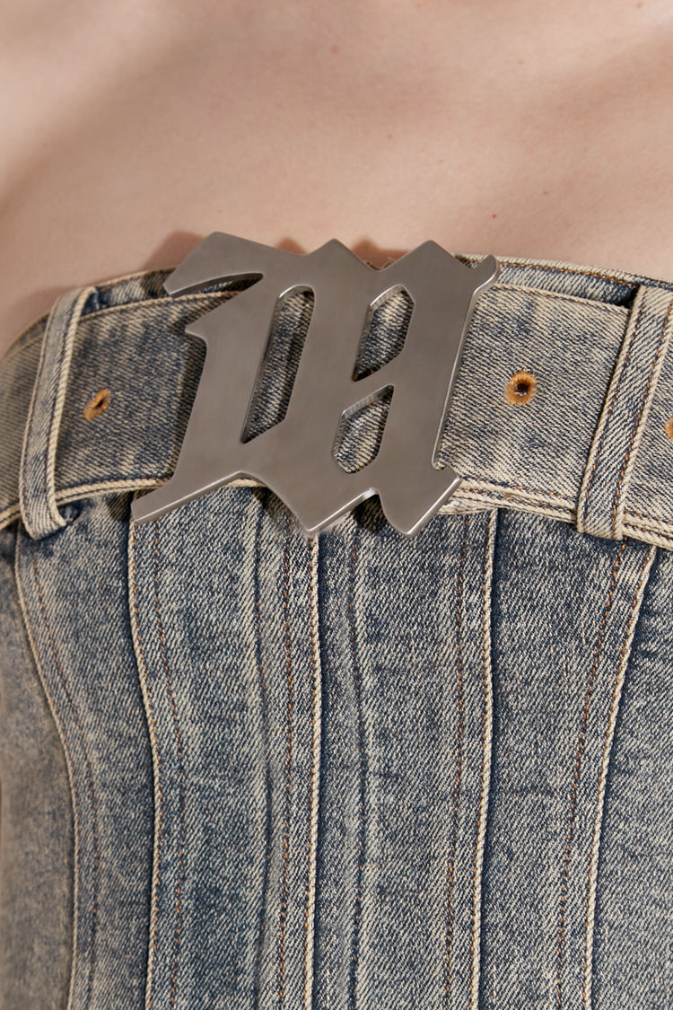 MISBHV X Esther Yu Sunset Denim Buckle Top