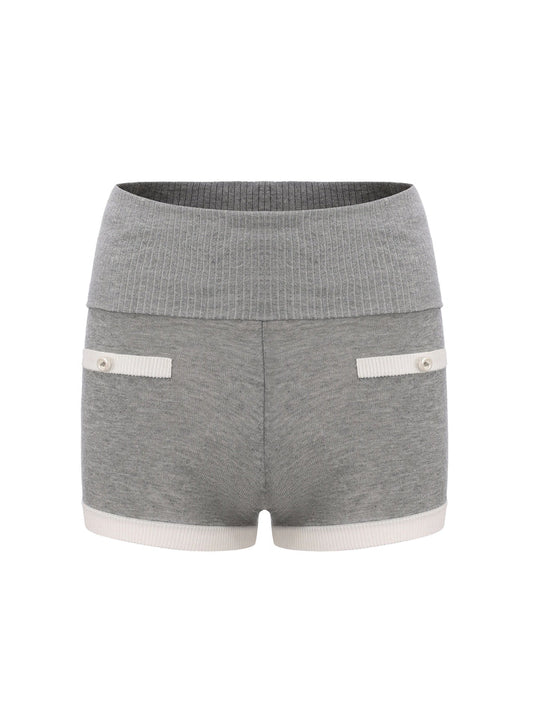 Millie Fold-Over Waistband Knit Shorts