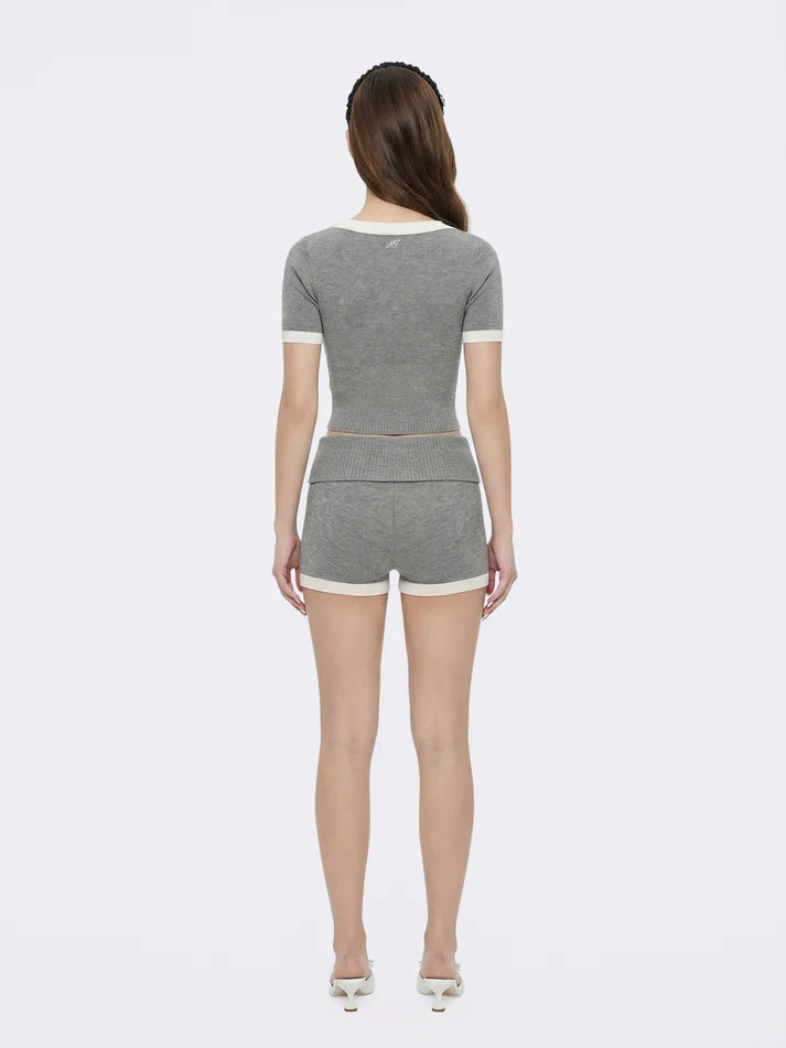 Millie Contrast-Trim Knit Top