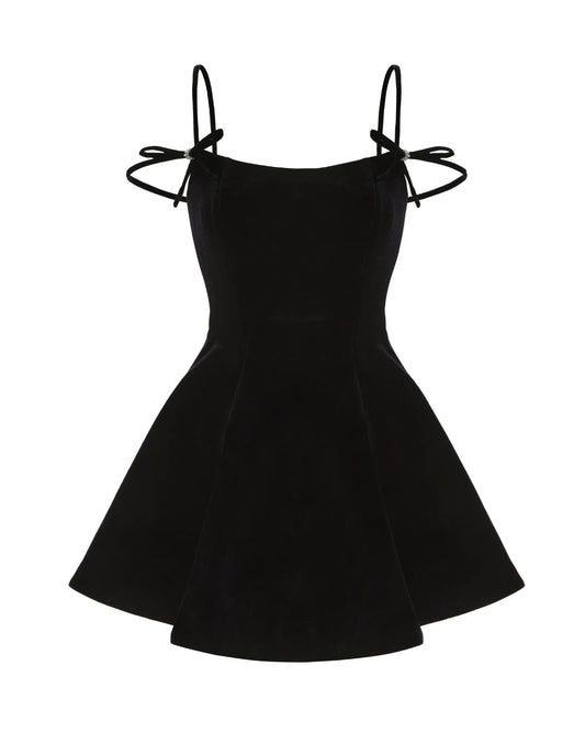 Chantal Bow Velvet Mini Dress