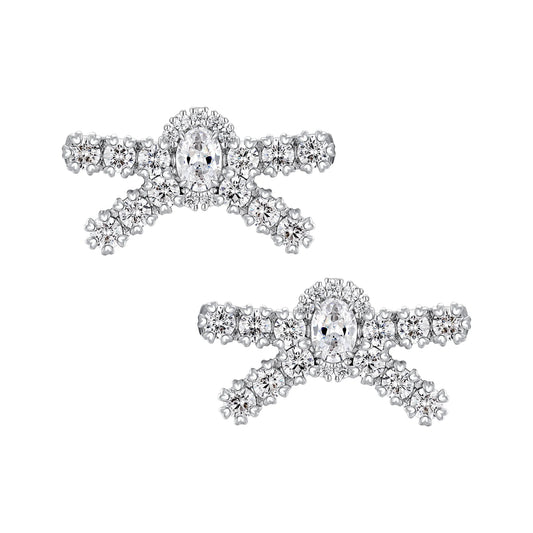 YVMIN X SHUSHUTONG / Gemstone Pave Bow Earring (Large)