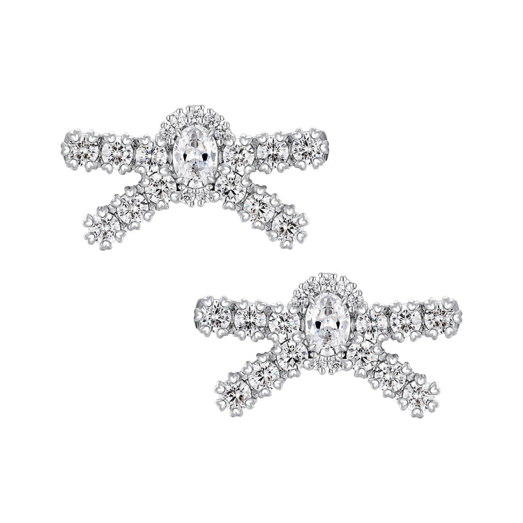 YVMIN X SHUSHUTONG / Gemstone Pave Bow Earring (Large)