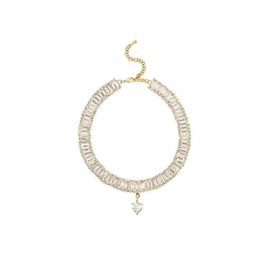 Sparkling Heart Rhinestone Choker