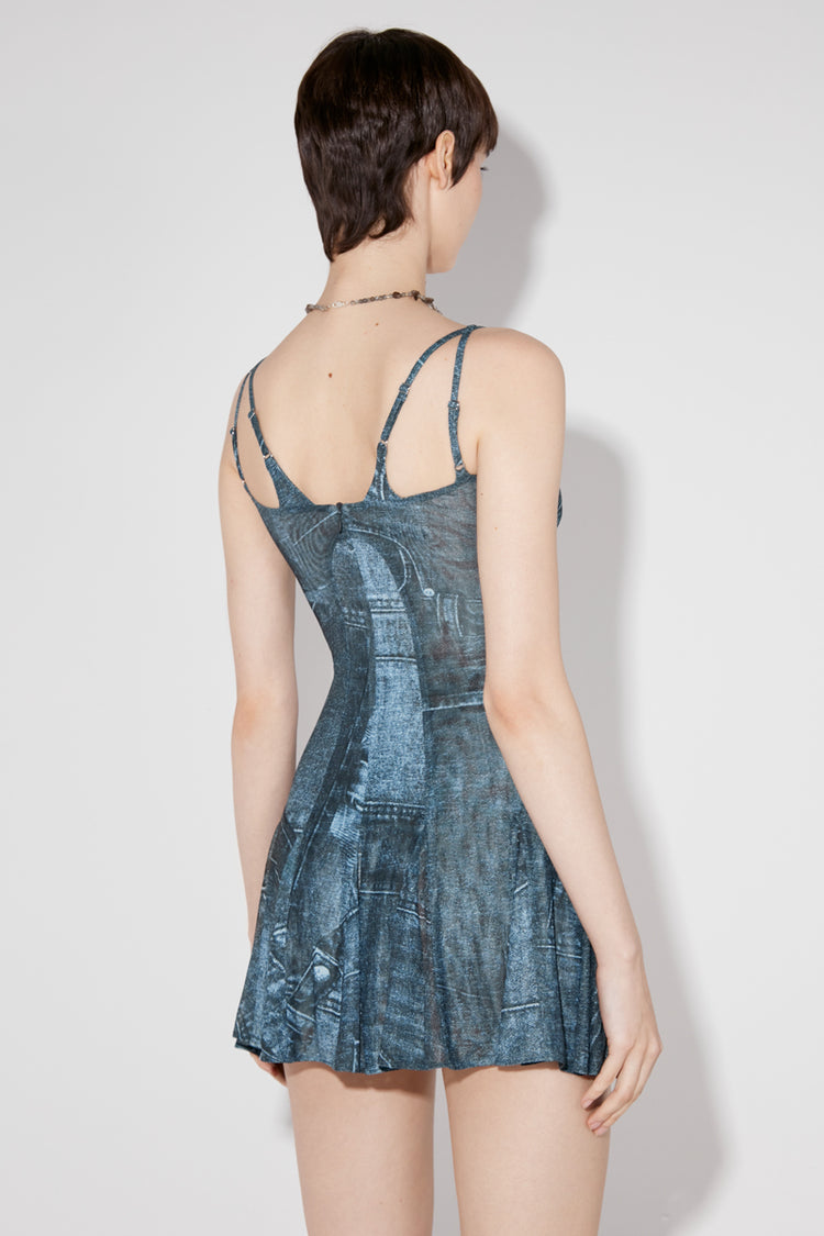 MISBHV X Esther Yu Denim Or Not Short Mesh Dress