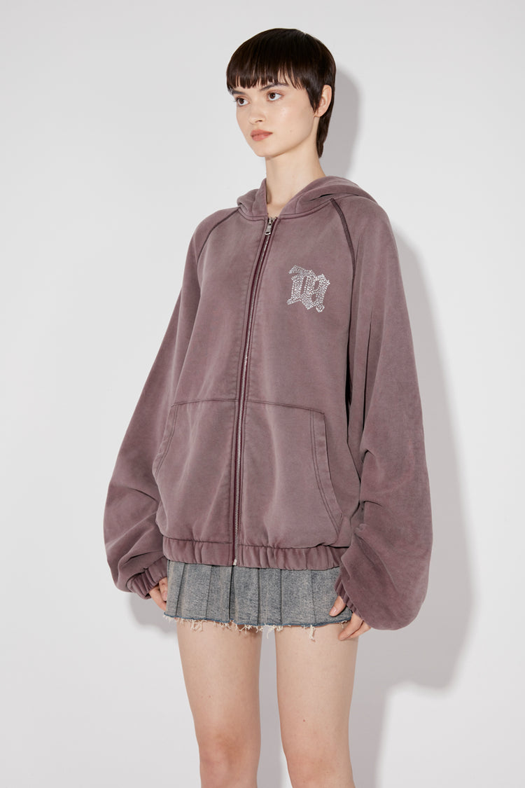 MISBHV X Esther Yu Crystal M Washed Zipper Hoodie