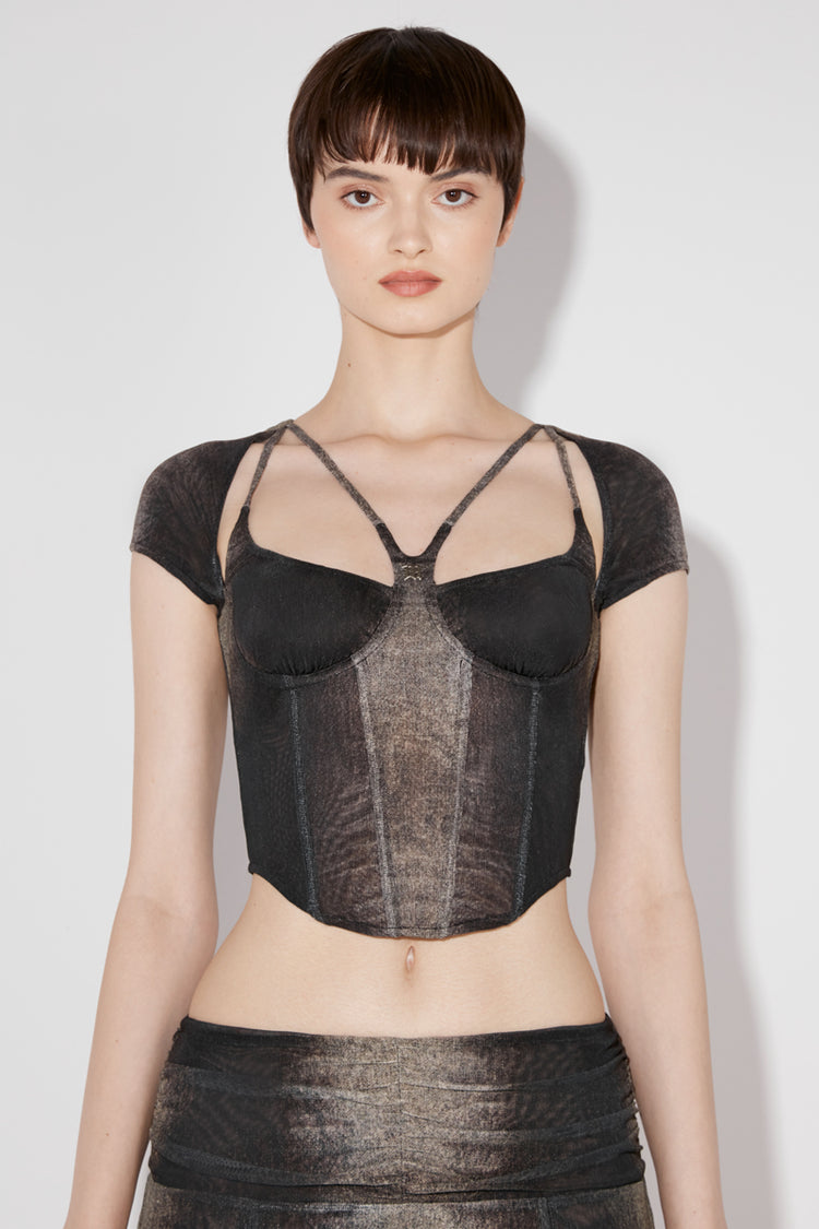 MISBHV X Esther Yu Golden Hour Mesh Corset