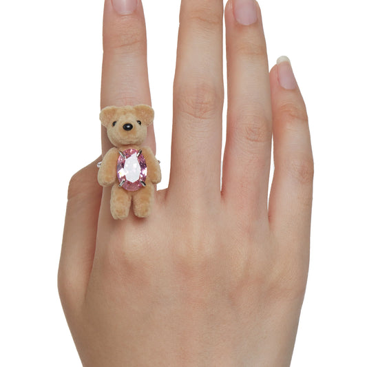 Paradise / Flocked Bear Open Ring