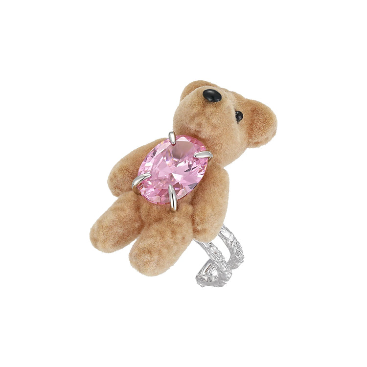 Paradise / Flocked Bear Open Ring