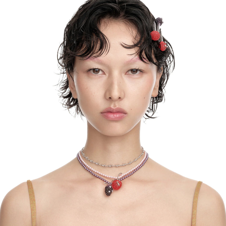 Paradise / Berry Pearl Necklace