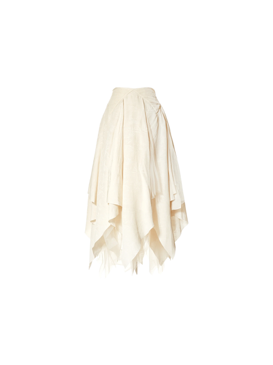 White Layered Sarees Skirt