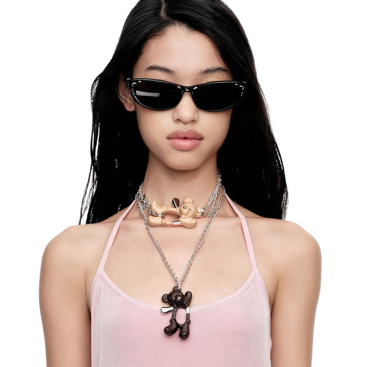 Paradise / Greeting Wooden Bear Chain Necklace