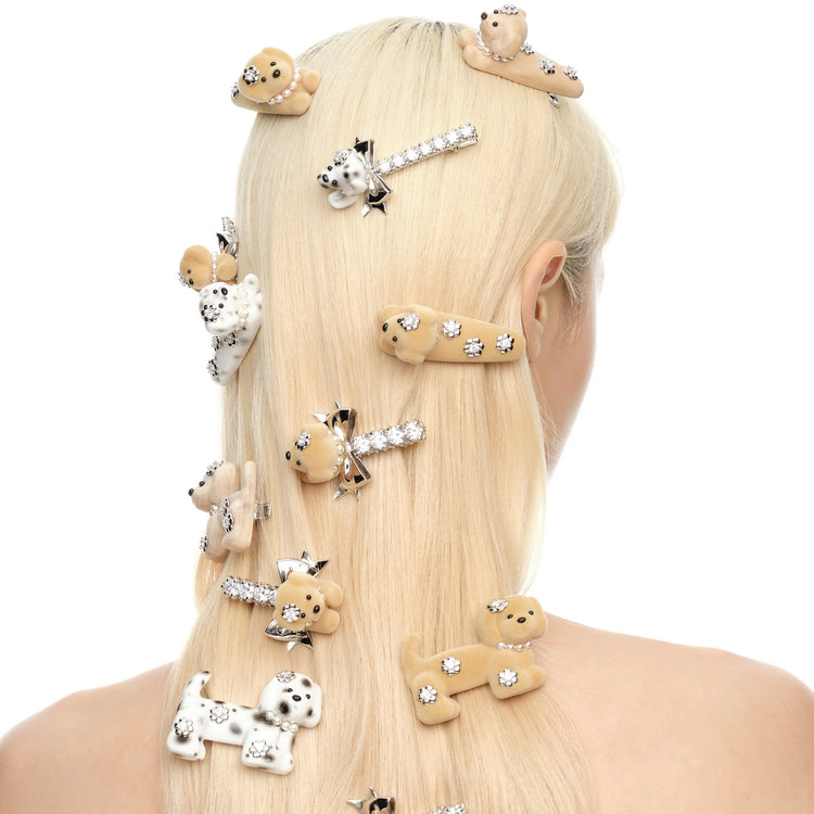 Paradise / Flower Lying Down Puppy Hair Clip