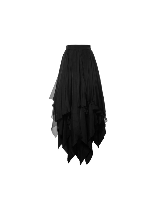 Black Interlaced Cutting Skirt