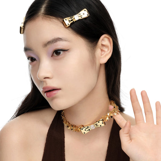 Star Polka Dot Bowknot Necklace